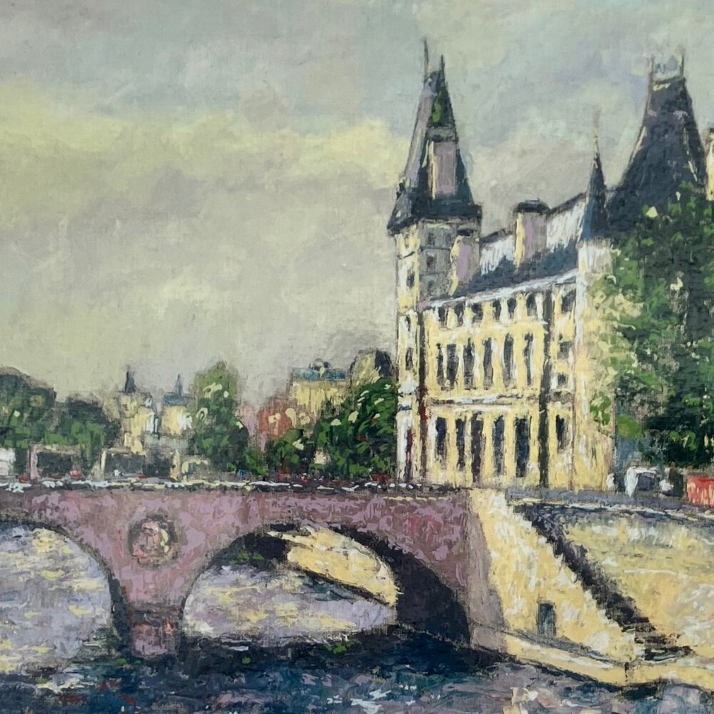 "Le Pont du Palais de Justice" by Andre Bardet Seriolithograph - Picture 2 of 8